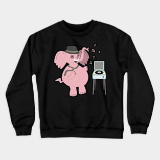 Retro Pink Elephant Crewneck Sweatshirt